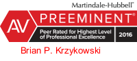 Martindale-Hubbell | AV | Preeminent | Peer Rated for Highest Level of Professional Excellence | Brian P. Krzykowski | 2016